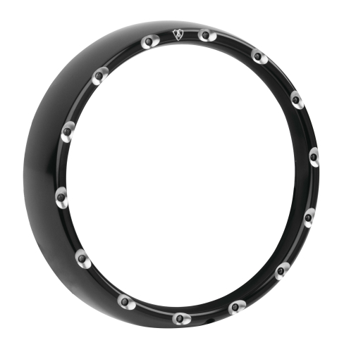 Arlen Ness - Arlen Ness Fire-Ring L.E.D. Bezel with White L.E.D. Running Lights - Black - 08403