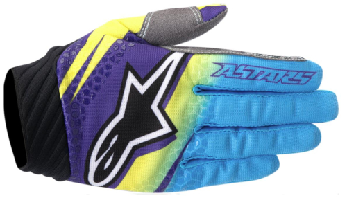 Alpinestars - Alpinestars Techstar Venom Gloves - 35600166632X - Lime Green/Cyan/Purple - 2XL
