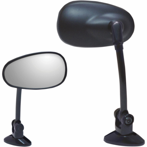Parts Unlimited - Parts Unlimited Mini Fairing Mount Mirror - Oval - Black - Long Stem - 0640-0977