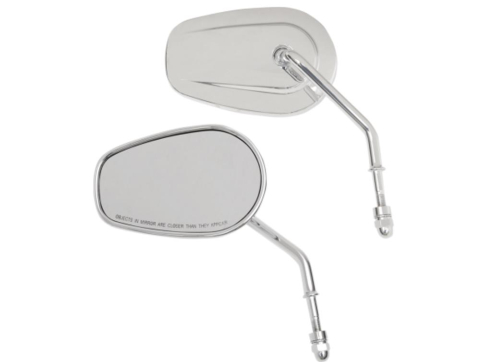 Drag Specialties - Drag Specialties OEM-Style Teardrop Mirror - Chrome - Long Stem - 0640-0916
