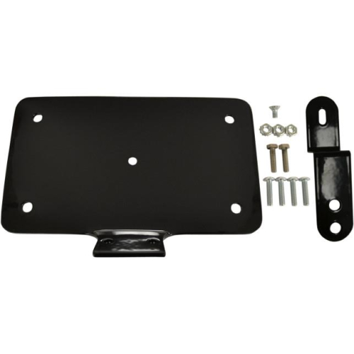Drag Specialties - Drag Specialties Laydown License Plate Mount - Black Billet - 2030-0717