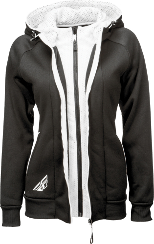 Fly Racing - Fly Racing Track Womens Hoody - 358-01002X - Black/White - 2XL