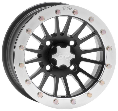 ITP - ITP SD-Series Single Beadlock Wheel - 12x7 - 4+3 Offset - 4/156 - Matte Black - 12SD13BX