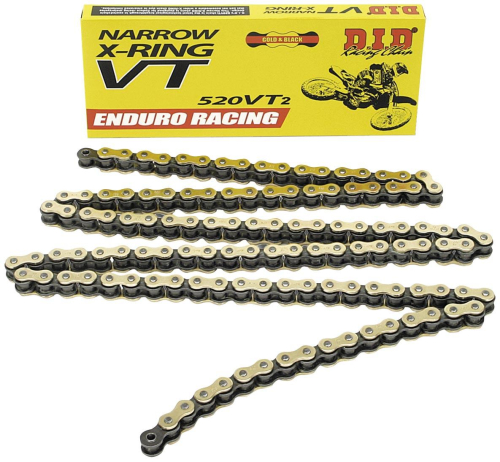 D.I.D - D.I.D 520 VT2 Enduro Racing T-Ring Chain - 112 Links - Gold - 520VT2-112