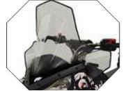 Powermadd - Powermadd Cobra Windshield - 13.25in. - Clear with Red Graphics - 11531