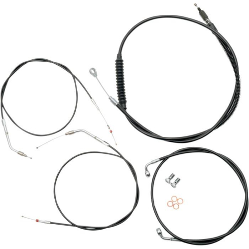 LA Choppers - LA Choppers Balck Vinyl/Stainless Cafe handlebar Cable and Brake Line Kit - LA-8310KT-0CB