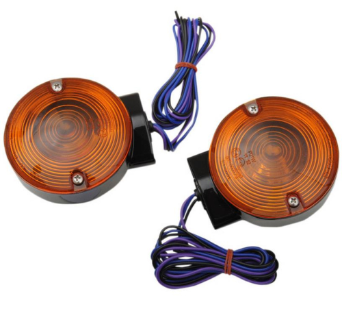 Drag Specialties - Drag Specialties Replacement Touring Front Turn Signals - Black - L12-6030GBAF