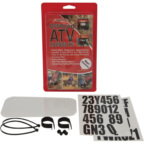 Hardline - Hardline Aluminum ATV License Kit - White - 2345WA