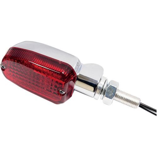K&S Technologies - K&S Technologies Chrome Aluminum Marker Lights - Oblong with Red Lens - Dual Filament - 25-8307CM
