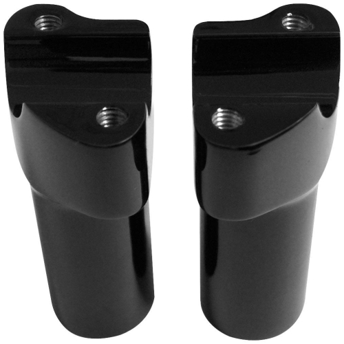 Bikers Choice - Bikers Choice 4in. High Fat Risers with Top Clamps - Black - 405184