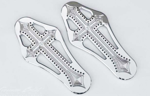 Precision Billet - Precision Billet Darkside Rider Billet Floorboards - Chrome - DRK-410-BG0-CHR