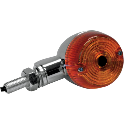 K&S Technologies - K&S Technologies Chrome Aluminum Marker Lights - Round #1 with Red Lens - Single Filament - 25-8322CM