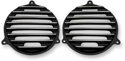 Covingtons - Covingtons Front Finned Speaker Grilles - Gloss Black Powdercoat - C0050-B
