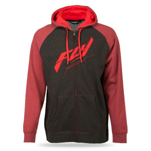 Fly Racing - Fly Racing Raglan Zip Up Hoody - 354-0188X - Burgandy/Heather - X-Large