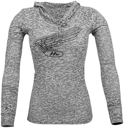 Honda Collection - Honda Collection Womens Vintage Rocker Long Sleeve Shirt - 549574 - Heather Gray - Medium
