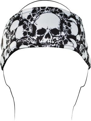 Zan Headgear - Zan Headgear Flydanna Headband - HB004 - Skulls/White - OSFM