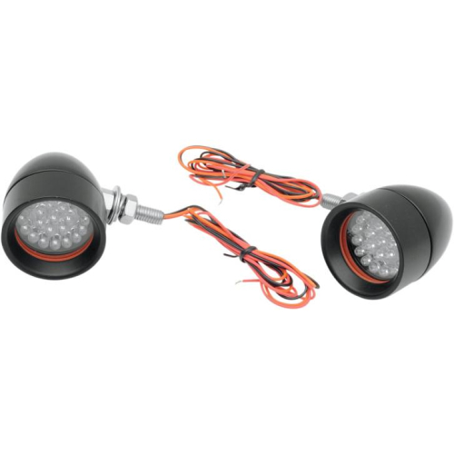 Custom Dynamics - Custom Dynamics Black Mini Bullet LED Turn Signal - Red - MBB-21