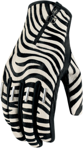 Icon - Icon One Thousand Catwalk Womens Gloves - 3302-0309 - Zebra Short - X-Small