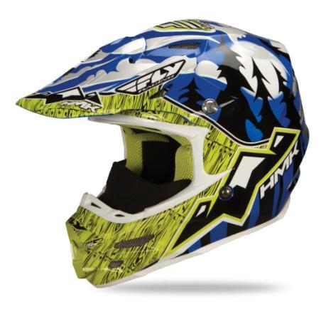 HMK - HMK Mouthpeice for Fly Racing F2 Carbon Pro Helmet - Blue/Lime - 73-4809