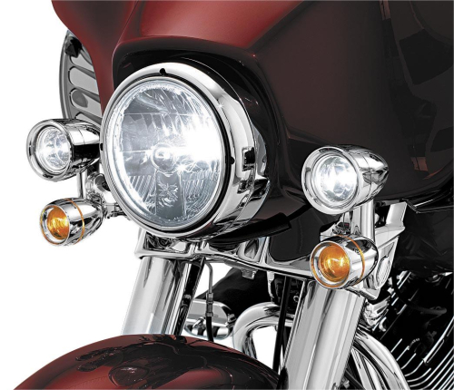 Kuryakyn - Kuryakyn Fairing Mounted Driving Lights with Turn Signals - Gloss Black - 5029