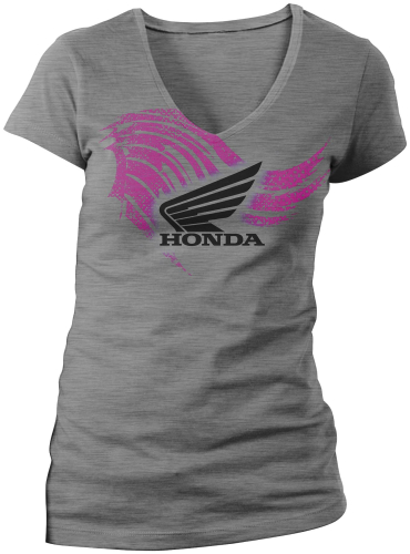 Honda Collection - Honda Collection Womens Racing Abstract Wings Short Sleeve T-Shirt - 547345 - Heather Gray - Small