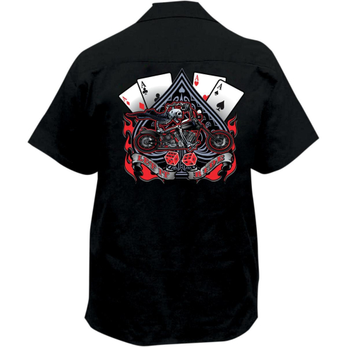 Lethal Threat - Lethal Threat Let it Ride Work Shirt - FE50133LG - Black - Large