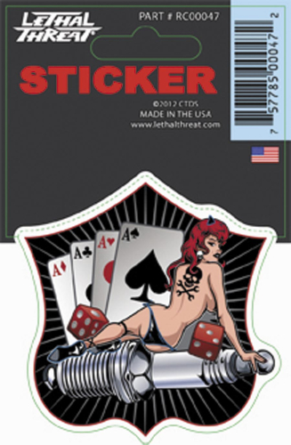 Lethal Threat - Lethal Threat Sparkplug Pin Up Decal - RC00047