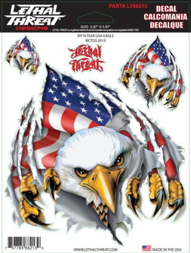 Lethal Threat - Lethal Threat Rip N Tear US Eagle Decal - LT88213