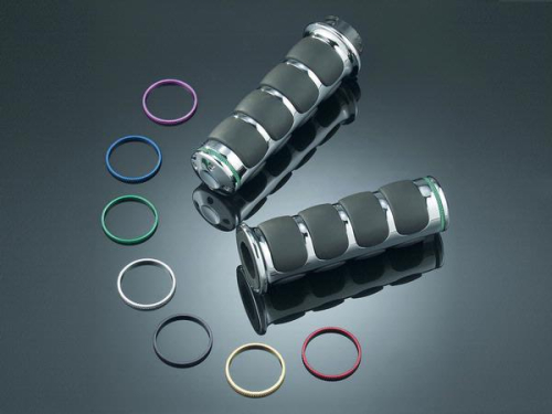 Kuryakyn - Kuryakyn Knurled Accent Grip Rings - Black - 6226