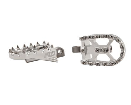 Flo Motorsports - Flo Motorsports Moto Style Footpeg Set - Silver - FPEG-800SL