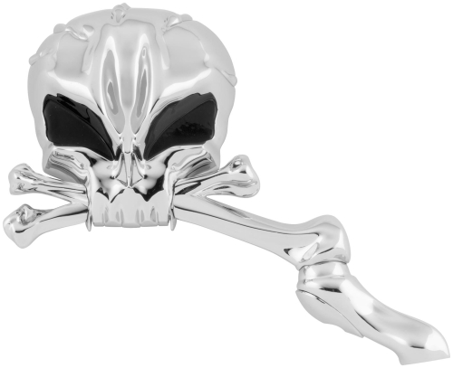 Bikers Choice - Bikers Choice Skull with Black Eyes Mirrors - Chrome - 18-419
