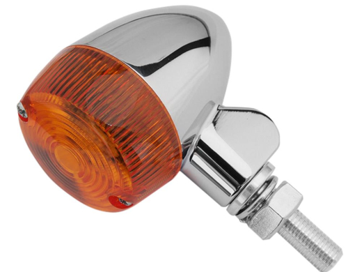 K&S Technologies - K&S Technologies Chrome Aluminum Marker LED Lights - Round #1 with Amber Lens - Two Wire - 26-8320CM