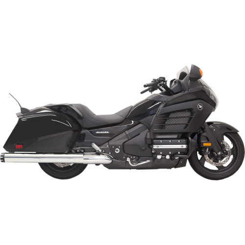 Bassani Manufacturing - Bassani Manufacturing 4in. Polished Slip-On with Black Billet End Caps with Machine Flutes - 2F17T