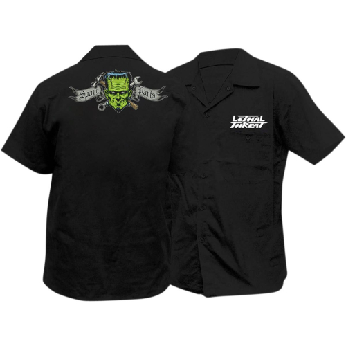 Lethal Threat - Lethal Threat Spare Parts Embroidered Work Shirt - FE50149M - Black - Medium