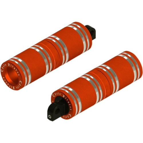 Cycle Pirates - Cycle Pirates Fat Custom Footpegs - Orange/Orange - HDPG-4566OO