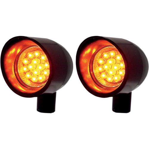 Lazer Star - Lazer Star Vizor Lights - LED Turn Signals - 1 9/16in. Diameter - Amber Lens/Black Housing - V5201A