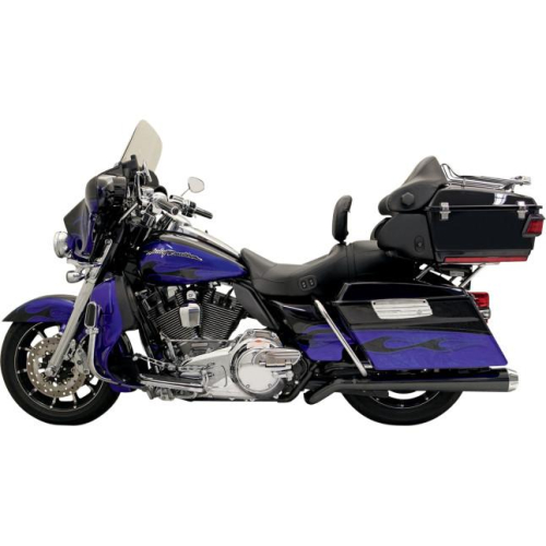 Bassani Manufacturing - Bassani Manufacturing Pseudo Left-Side Road Rage 2-Into-1 Long Megaphone Exhaust - Black - 1F49JB