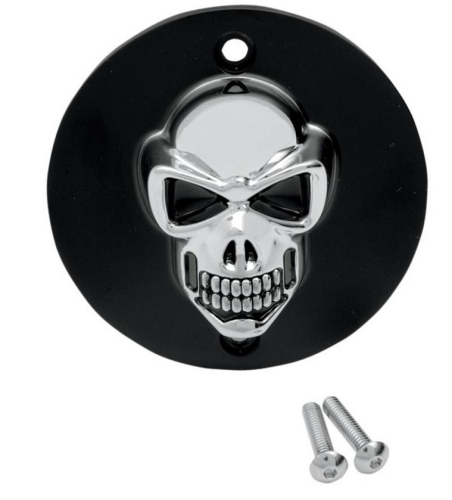 Drag Specialties - Drag Specialties 3-D Skull Points Cover - Black with Chrome Skull - 30-0181BC