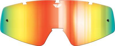 Fly Racing - Fly Racing Anti-Fog/Anti-Scratch Lexan Lens for Focus and Zone Goggles - Fire Mirror/Smoke - MXG-26 LENS FIRE/SMK