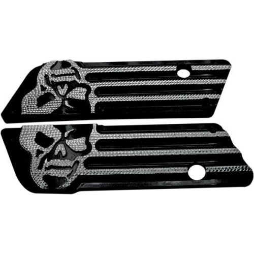 Covingtons - Covingtons Saddlebag Latch Covers - Machine Head - Black Diamond Edge - C1005-D