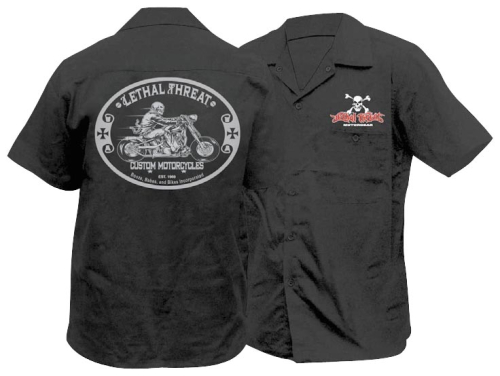 Lethal Threat - Lethal Threat LT Custom Motorcycle Work Shirt - FE50102L - Black - Large