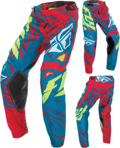 Fly Racing - Fly Racing Kinetic Relapse Youth Pants - 370-43924 - Dark Teal/Hi-Vis/Red - 24