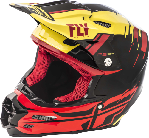 Fly Racing - Fly Racing F2 Carbon MIPS Peick Replica Helmet - 73-4098-5-S - Yellow/Red/Black - Small