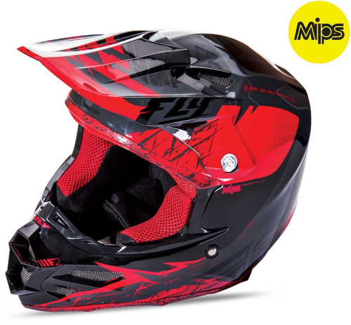 Fly Racing - Fly Racing F2 Carbon MIPS Retrospec Helmet - 73-4222XS - Red/Black - X-Small