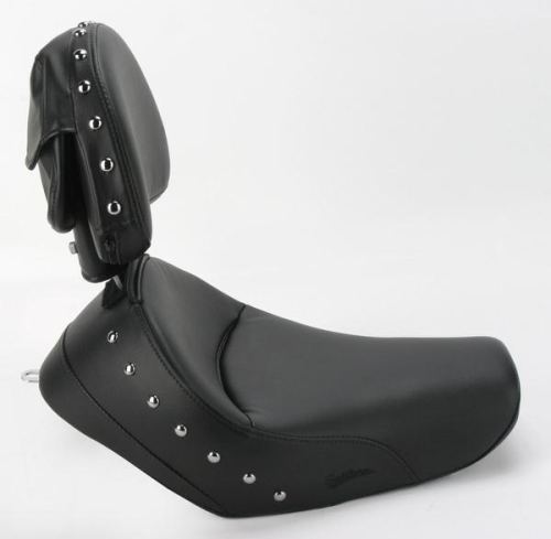 Saddlemen - Saddlemen Renegade Heels Down Solo Seat with Driver Backrest and Studs - 807-03-0031