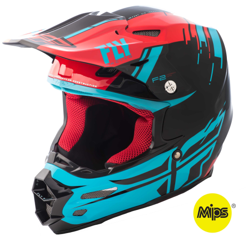 Fly Racing - Fly Racing F2 Carbon Forge MIPS Helmet - 73-4232-4-XS - Red/Blue/Black - X-Small
