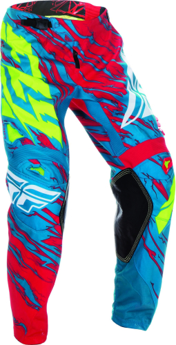 Fly Racing - Fly Racing Kinetic Relapse Pants - 370-43934 - Teal/Red/Hi-Vis - 34