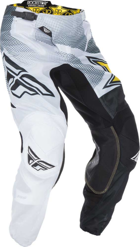 Fly Racing - Fly Racing Kinetic Rockstar Mesh Pants - 370-33928 - White/Black/Yellow - 28