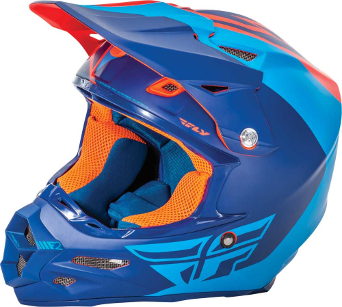 Fly Racing - Fly Racing F2 Carbon Pure Helmet - 73-4123S - Matte Blue/Orange - Small