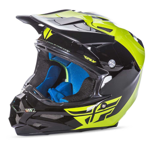 Fly Racing - Fly Racing F2 Carbon Pure Helmet - 73-4131XS - Hi-Vis/Black - X-Small